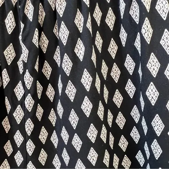 Japna Black White Handmade Artsy Boho Wide Leg Jumpsuit Womens Sz XS - Picture 4 of 13